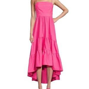 Pink High-Low Midi Dress